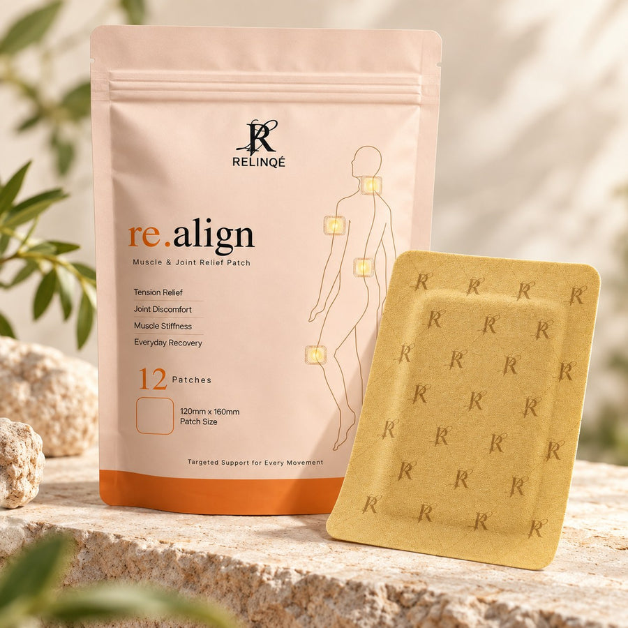 re.align Muscle & Joint Relief Patch pouch and patch